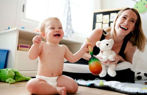 parallel play with tired parent